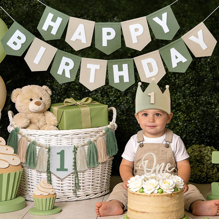 Decoración de fiesta de cumpleaños preencordada para decoración de primer cumpleaños de niños