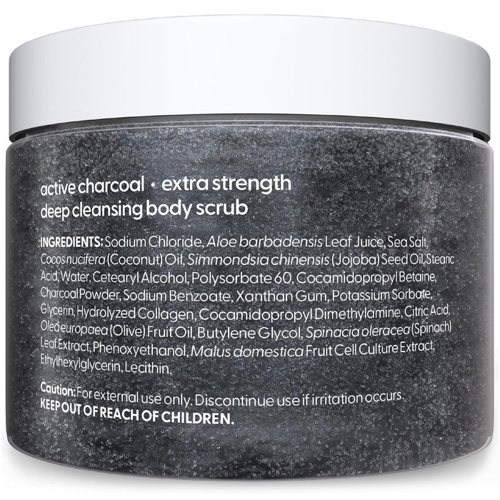 Exfoliante de carbón corporal con infusión de colágeno
