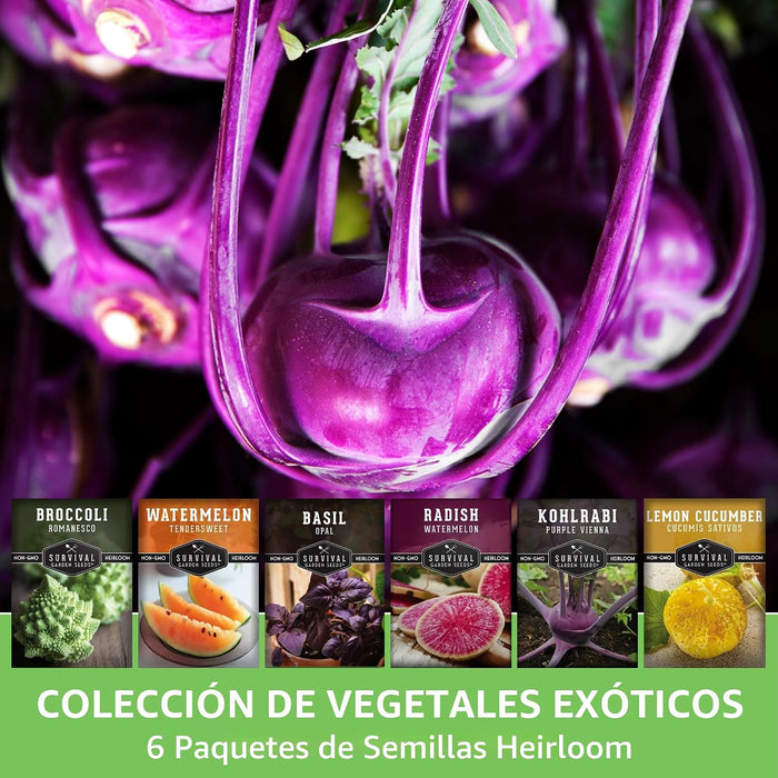 Raras semillas exóticas de vegetales y frutas para plantar – Paquete de 6 variedades