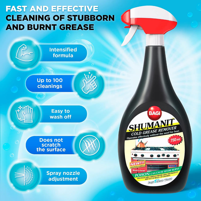 SHUMANIT - Removedor de grasa en frío. Aerosol para la eliminación inmediata de grasas