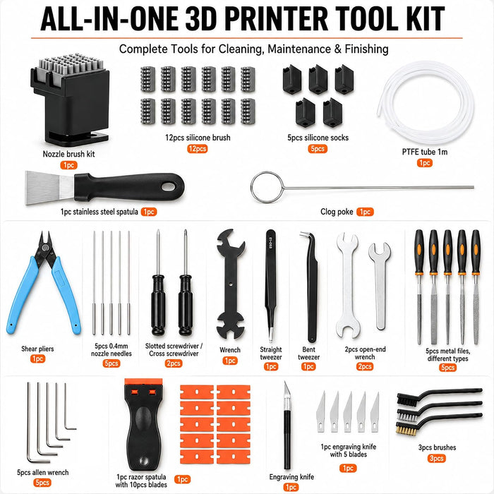 P1S 64PCS Kit de herramientas de impresora 3D para Bambu Lab P1S/P1P/X1/X1C