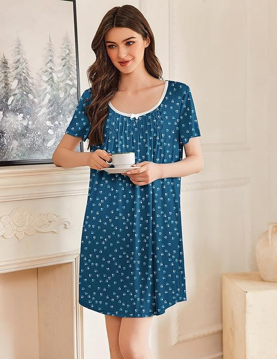 Ekouaer Camisones para Mujeres Camisas de Dormir Plisadas