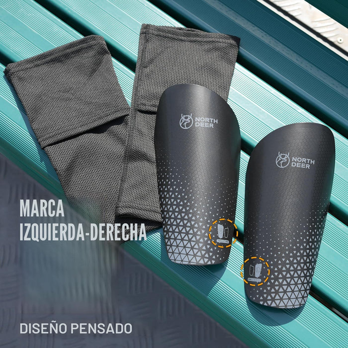 Northdeer Espinilleras de fútbol para niños y adultos