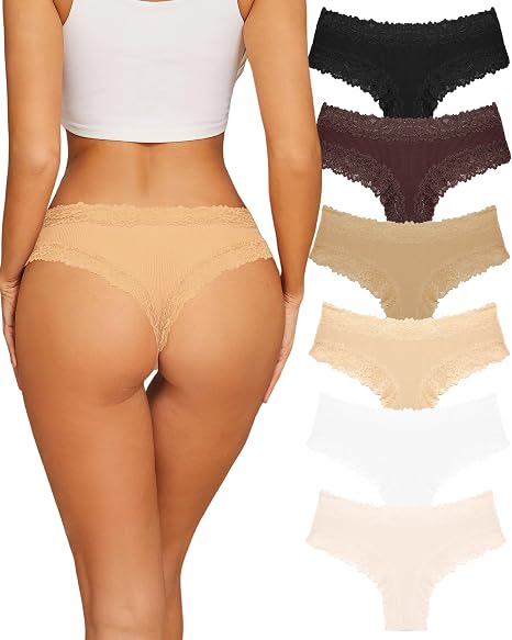 Ropa interior de algodón para mujer, sexy, con encaje, brasileñas