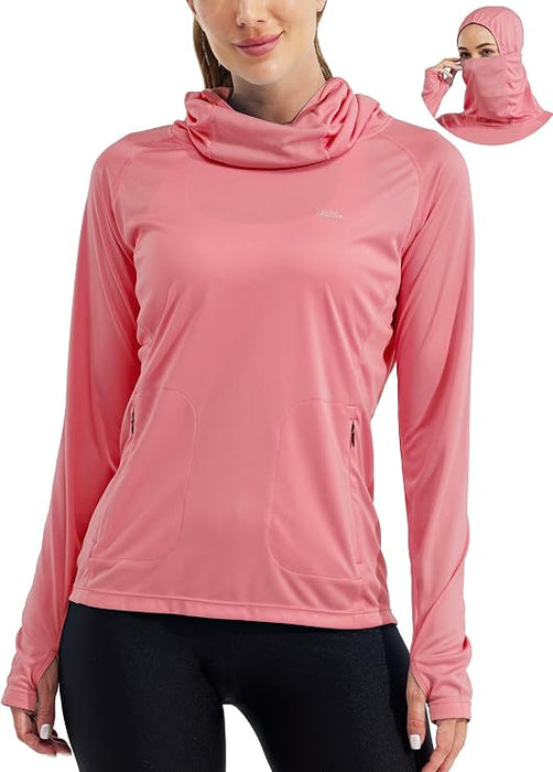 Willit Sudadera con capucha para mujer con protección solar UPF 50+
