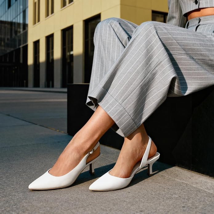 Zapatos de tacón bajo con tira trasera y punta cerrada de DREAM PAIRS para mujer