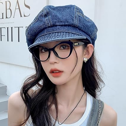 Gorro de boina de mezclilla para mujer