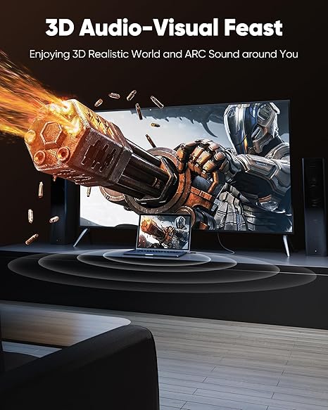 Highwings Cable HDMI 4K de 4 pies / 52 pulgadas, 4K 60Hz HDR trenzado