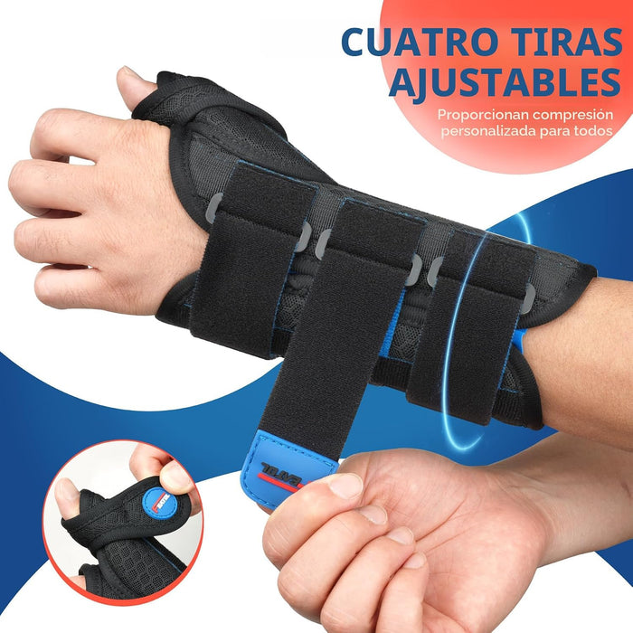 FEATOL Muñequera para túnel carpiano con soporte nocturno, férula en espica para pulgar