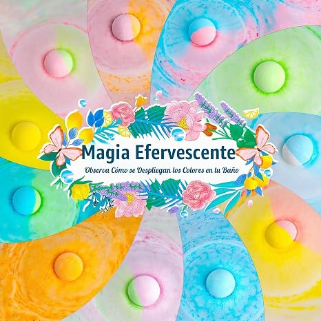 Paquete de 54 bombas de baño hechas a mano, 11 colores vibrantes y 9 aromas únicos