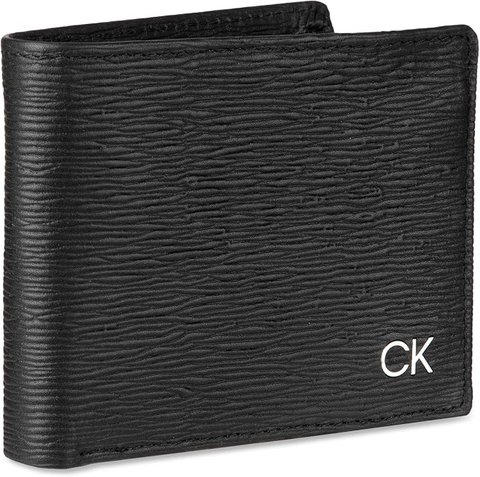 Calvin Klein Cartera minimalista plegable de piel con protección RFID para hombre