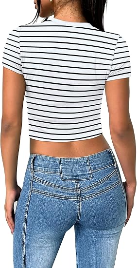 SAMPEEL Ombligueras para mujer de verano ajustadas de moda de ajuste delgado