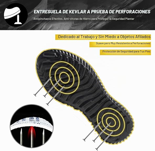 Zapatos de punta de acero impermeables para hombres y mujeres