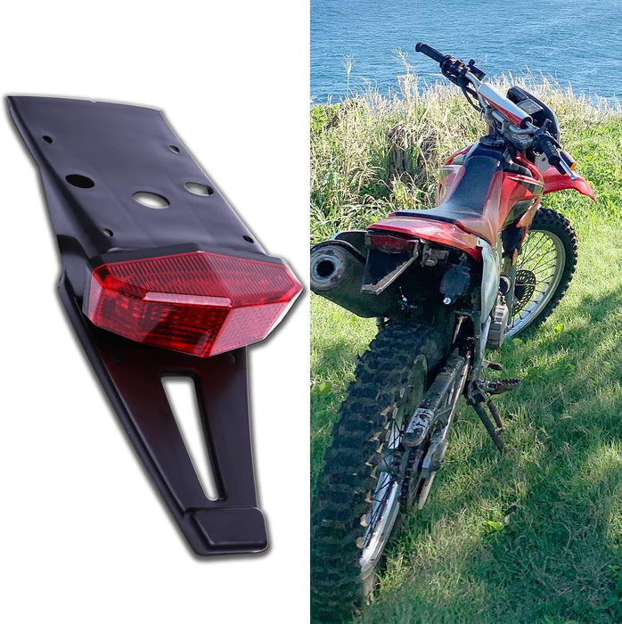 Guardabarros trasero rojo 12V LED luz trasera lámpara de freno señales de giro para motocicleta todoterreno