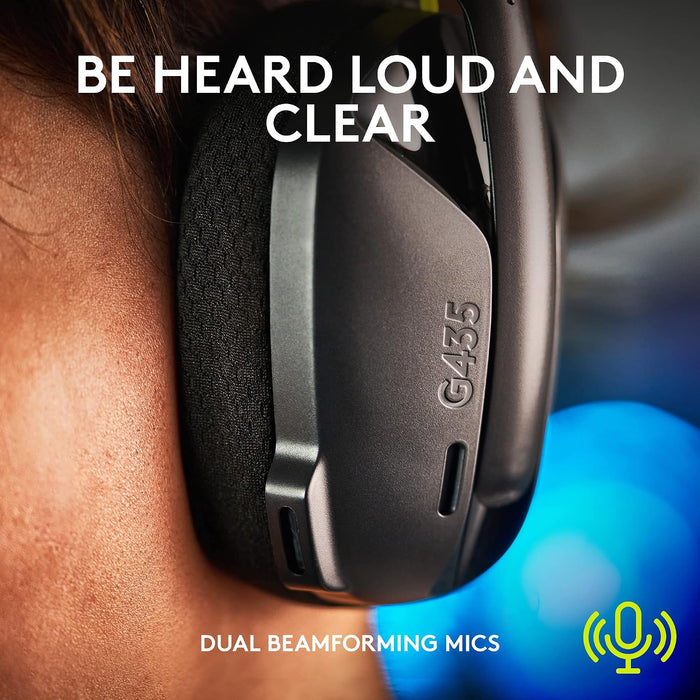 Logitech G Auriculares inalámbricos para juegos 435 Lightspeed Negro