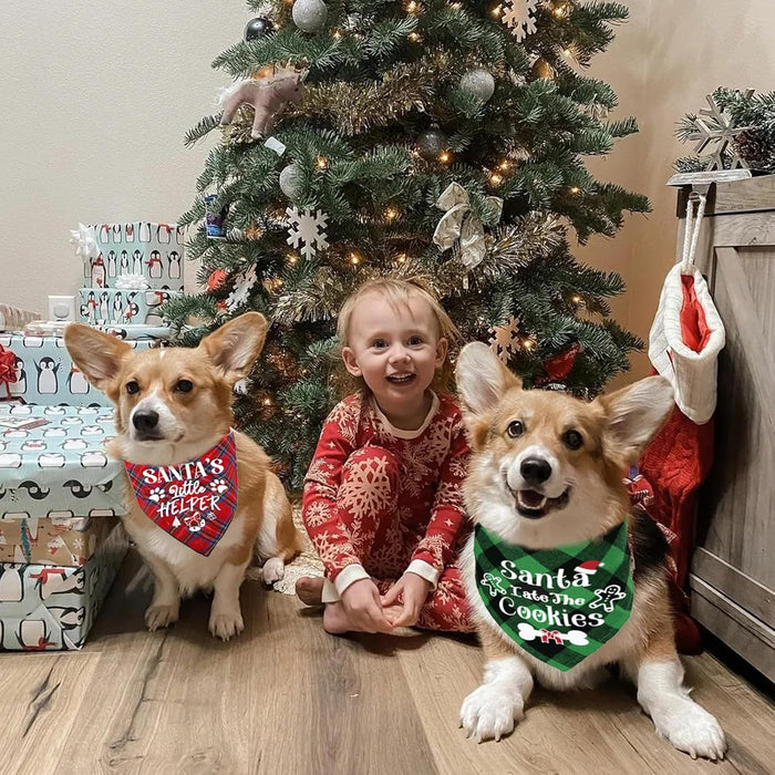 Paquete de 4 bandanas clásicas de Navidad para perros