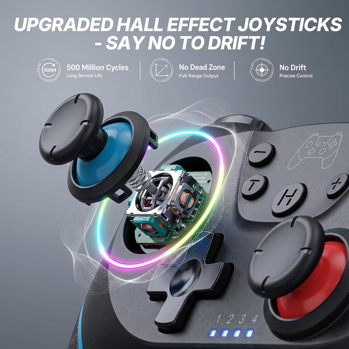 Mando inalámbrico mejorado Diswoe para Switch/Lite/OLED/Switch 2 Pro Controller