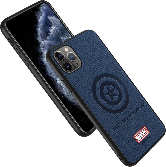 Funda para iPhone 15 Pro Max, funda de piel con personaje de superhéroe, azul
