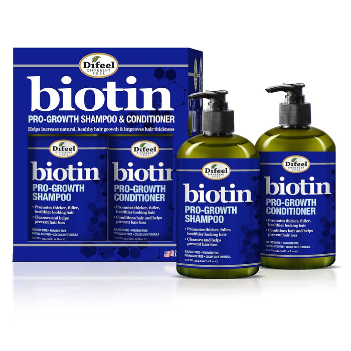 Difeel Pro-Growth Biotin Shampoo & Conditioner Set de regalo de 2 piezas
