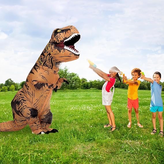 Disfraz inflable de dinosaurio para niños/adolescentes, disfraz de Halloween de T Rex