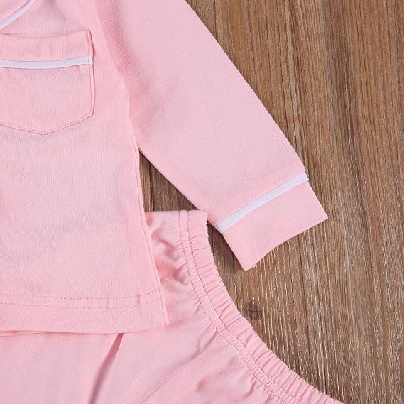 Conjunto de pijama con botones para niñas pequeños