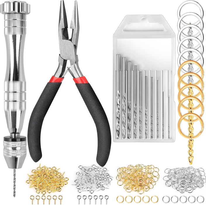 LEOBRO 222 piezas kit de suministros para hacer llaveros