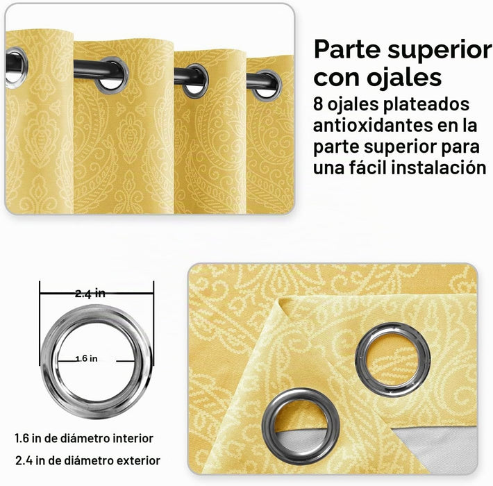 DWCN 1 Par de Cortinas opacas degradadas para dormitorio, 52 x 96 pulgadas