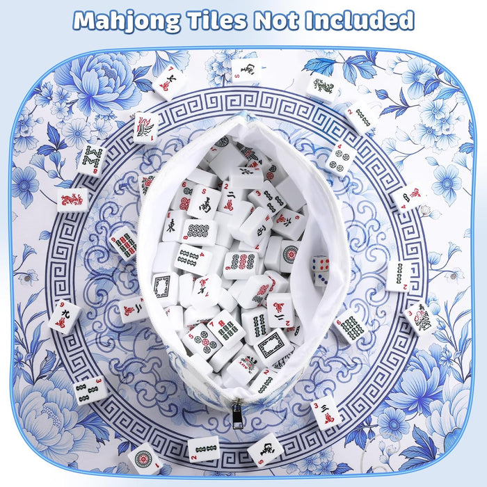 Mahjong - Bolsa de azulejos de transporte con cremallera