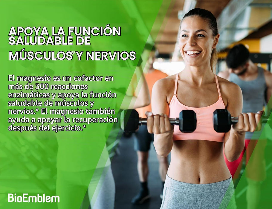 BioEmblem Complejo de glicinato de magnesio, 300 mg por porción, 90 Tabletas