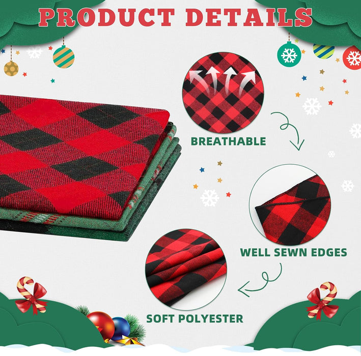 Paquete de 4 bandanas clásicas de Navidad para perros