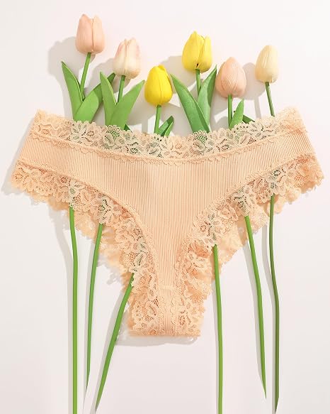 Ropa interior de algodón para mujer, sexy, con encaje, brasileñas