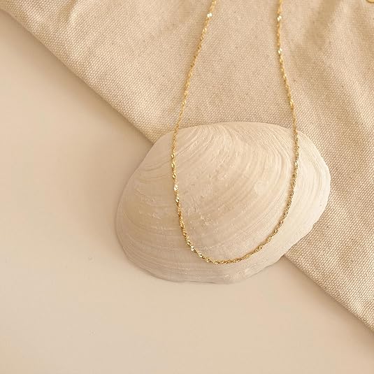 BAYLAY Collar de cadena de color oro para mujer