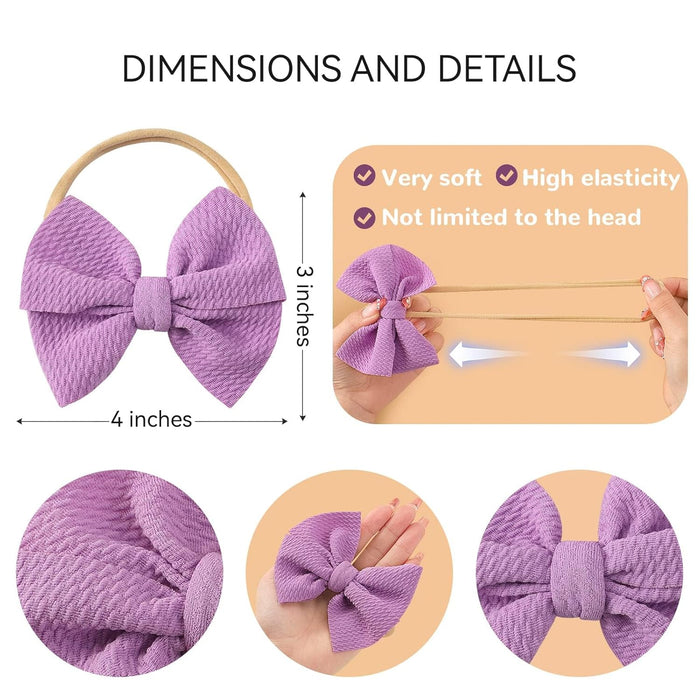 Diadema yoyokid, 20 unidades, diademas de nailon supersuaves para bebés niñas