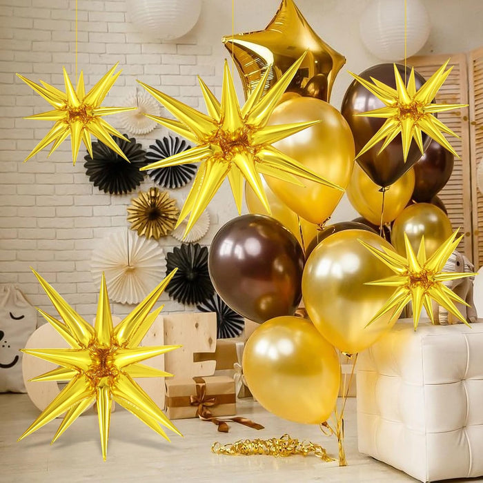 10 piezas de globos de estrella dorada, globos de explosión