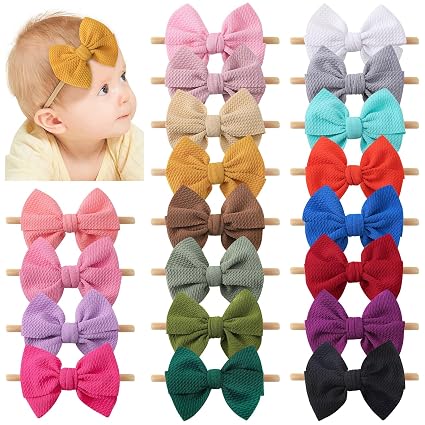 Diadema yoyokid, 20 unidades, diademas de nailon supersuaves para bebés niñas