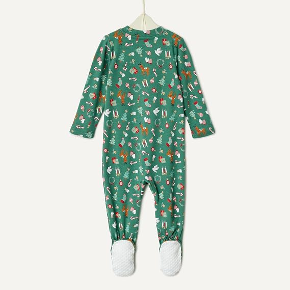 Amazon Essentials x Sofia Grainge - Bodysuit unisex para bebés de algodón con pies para dormir, paquete de 2