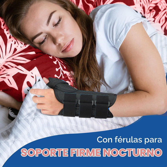FEATOL Muñequera para túnel carpiano con soporte nocturno, férula en espica para pulgar