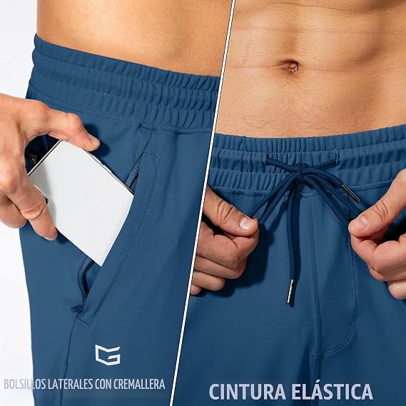 G Gradual Pantalones deportivos para hombre con bolsillos con cremallera para entrenamiento