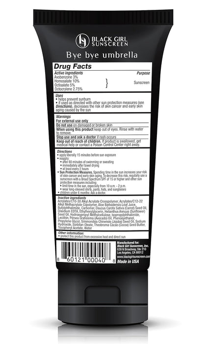 Black Girl Sunscreen - Loción hidratante de protección solar SPF 30