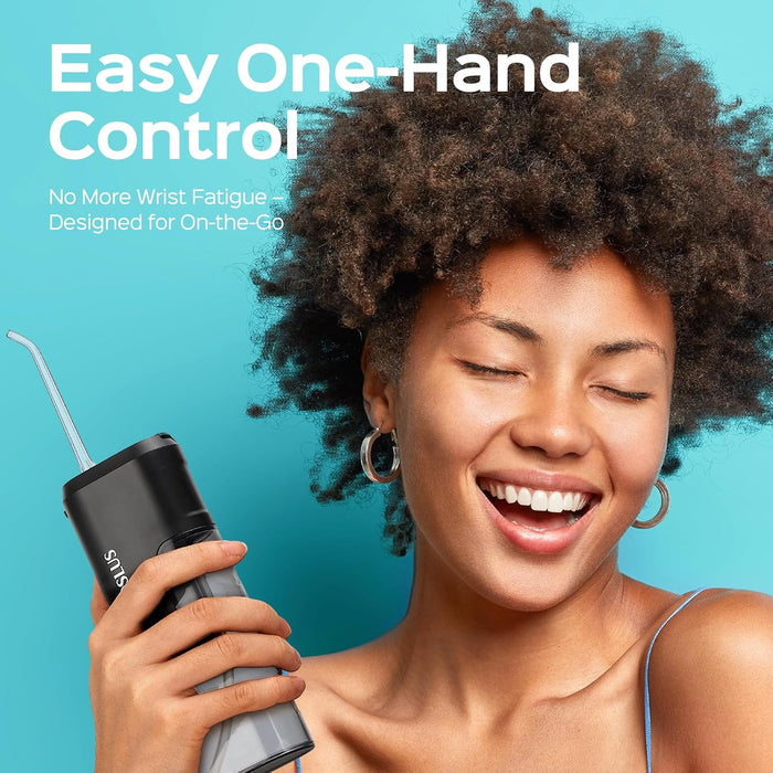 COSLUS T40 Irrigador bucal mini para viajes, diseño compacto y portátil, negro