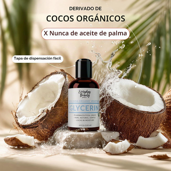 Glicerina 100% orgánica, para piel y cabello, grado alimenticio, 4 onzas líquidas