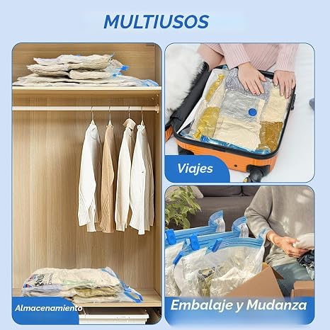 Fygrip Bolsas de almacenamiento al vacío con bomba de mano, 80% ahorradoras