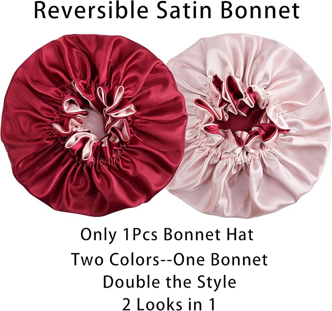 Gorro de satén suave al tacto para mujer, grande para el cuidado del cabello