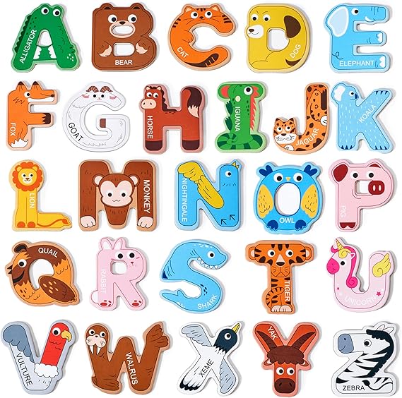 JoyCat Letras magnéticas , imanes del alfabeto ABC para refrigerador para niños pequeños, 26 piezas