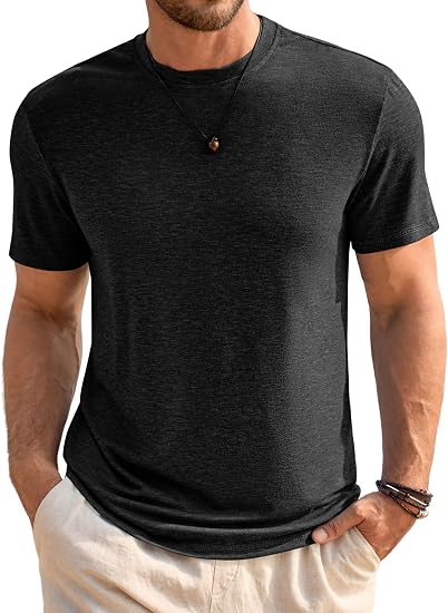 Runcati Camisetas clásicas de manga corta para hombre, cuello redondo