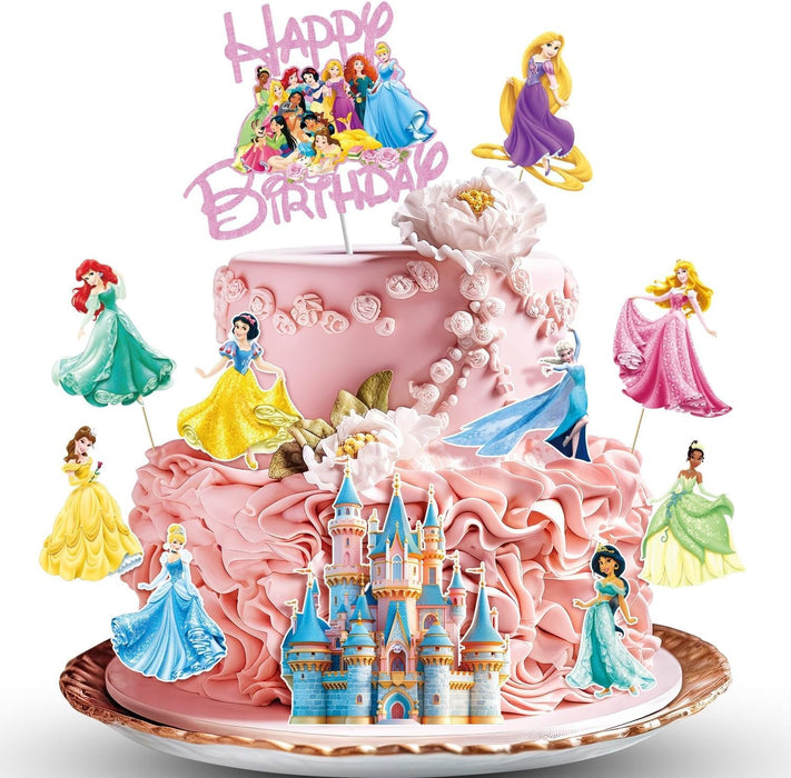 11 Piezas de decoraciones para pastel de princesas de disney