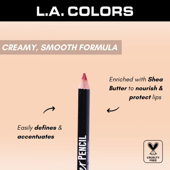 LA COLORS Lápiz delineador de labios, Rojo Eterno, 0.035 fl oz