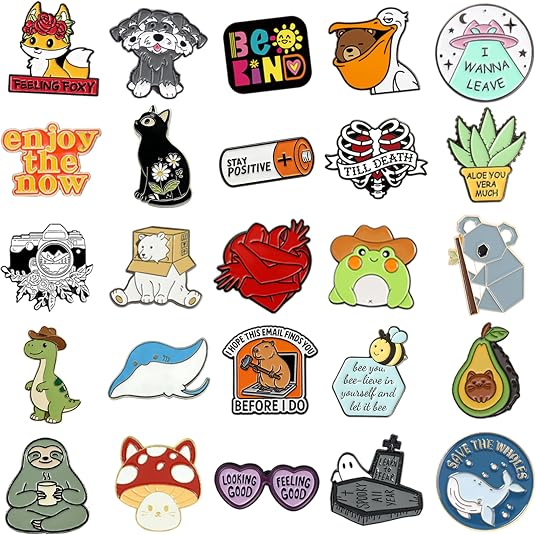 SINCCO 20 piezas de bonitos pines de mochila esmaltados a granel