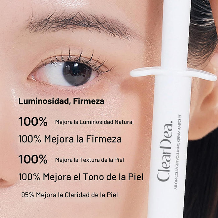 ClearDea Mucina de Colágeno Ampolleta Hidratante Crema Facial (Doble Colágeno + Cuidado de Mucina)