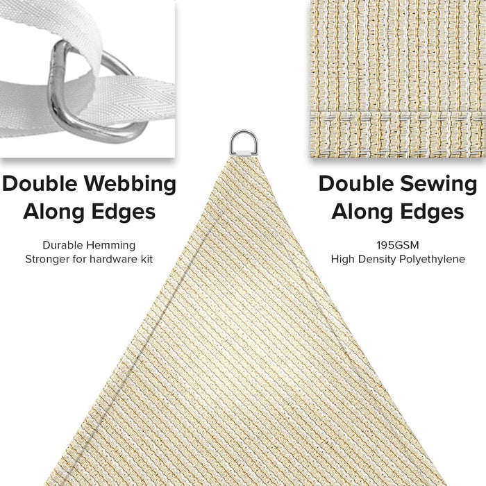 Vela de Sombra Solar Triangular, Bloqueo UV Toldo de Tela para Patio
